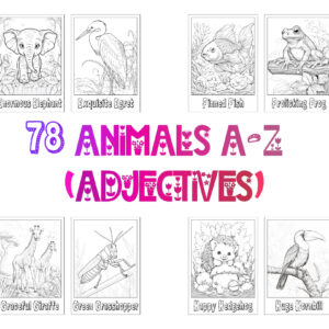 Coloring Book: 78 Adjective Animals (A-Z)