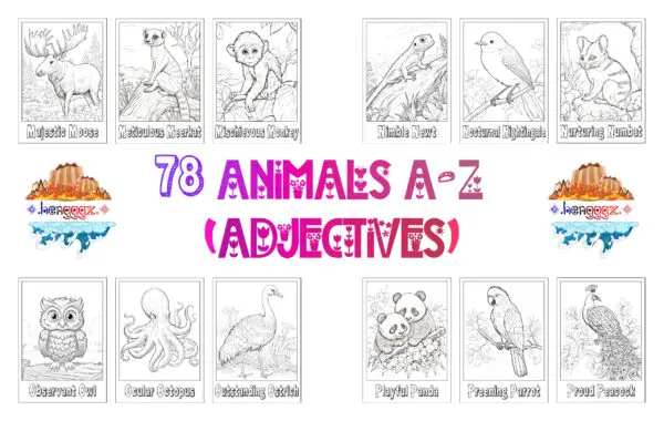 COLORING BOOK: ADJECTIVE ANIMALS