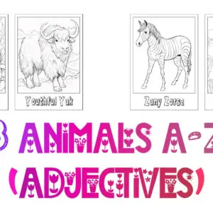 78 Adjective Animals – Wildlife & Nature Inspired Coloring Book and Flashcards PDF