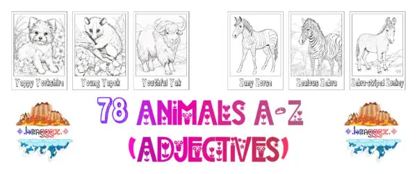 COLORING BOOK: ADJECTIVE ANIMALS