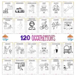 3-in-1 Learning Book: 120 Occupations