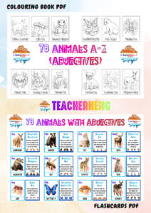 78 Adjective Animals - Wildlife & Nature Inspired Coloring Book and Flashcards PDF