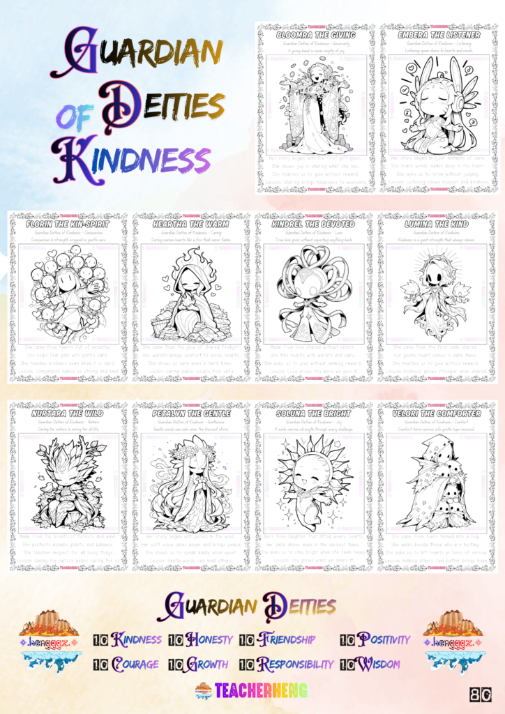 80 Guardian Deities - Fantasy and Mythical Creatures Coloring and Tracing Book PDF