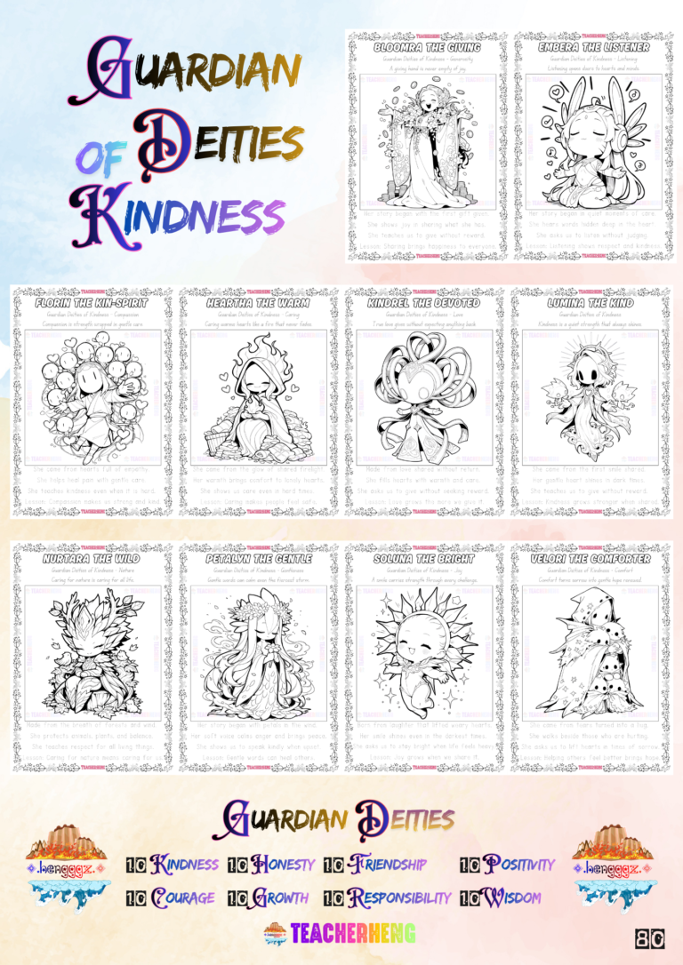 80 Guardian Deities – Fantasy and Mythical Creatures Coloring and Tracing Book PDF
